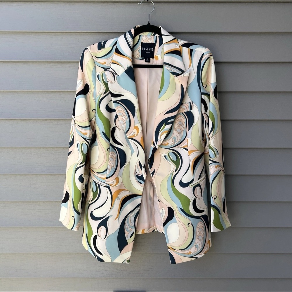 Insight NY Blazer Structured Abstract Swirl Statement Jacket Women’s Size 8